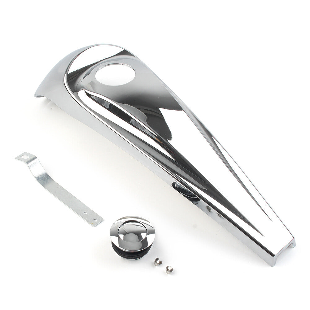 Gloss Dash Fuel Console Cover + Gas Tank Cap for Harley Touring 2008-2022 Chrome