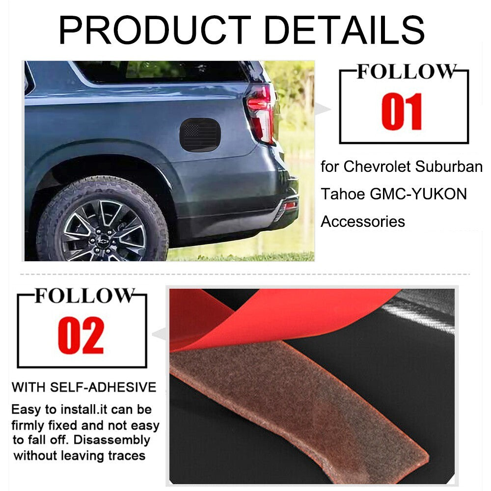 Black ABS Oil Fuel Tank Cap Cover Trim for Chevrolet Suburban Tahoe for GMC - for YUKON