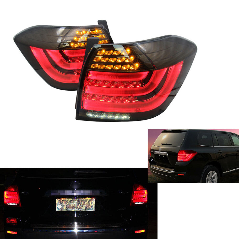 Tail lights LED Red Lens Rear Assembly Lamp for Toyota Highlander 2012-2014 13
