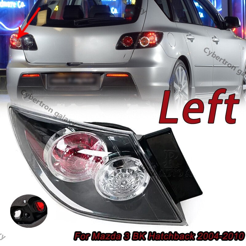 The left rear brake light and taillight are applicable to the for Mazda 3 BK Hatchback (2004-2010).