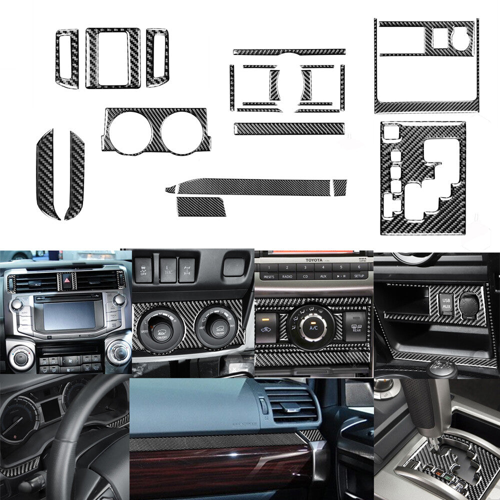 25Pcs Carbon Fiber Interior Decorative Kit Cover Trim for Toyota 4Runner 2010-20