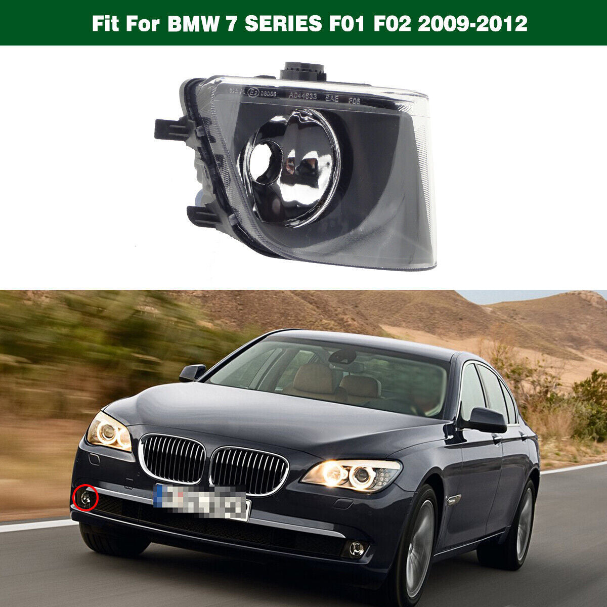 1Pcs Right Clear Bumper Driving Fog Lamp Light for BMW 7SERIES F01 F02 2009-2012