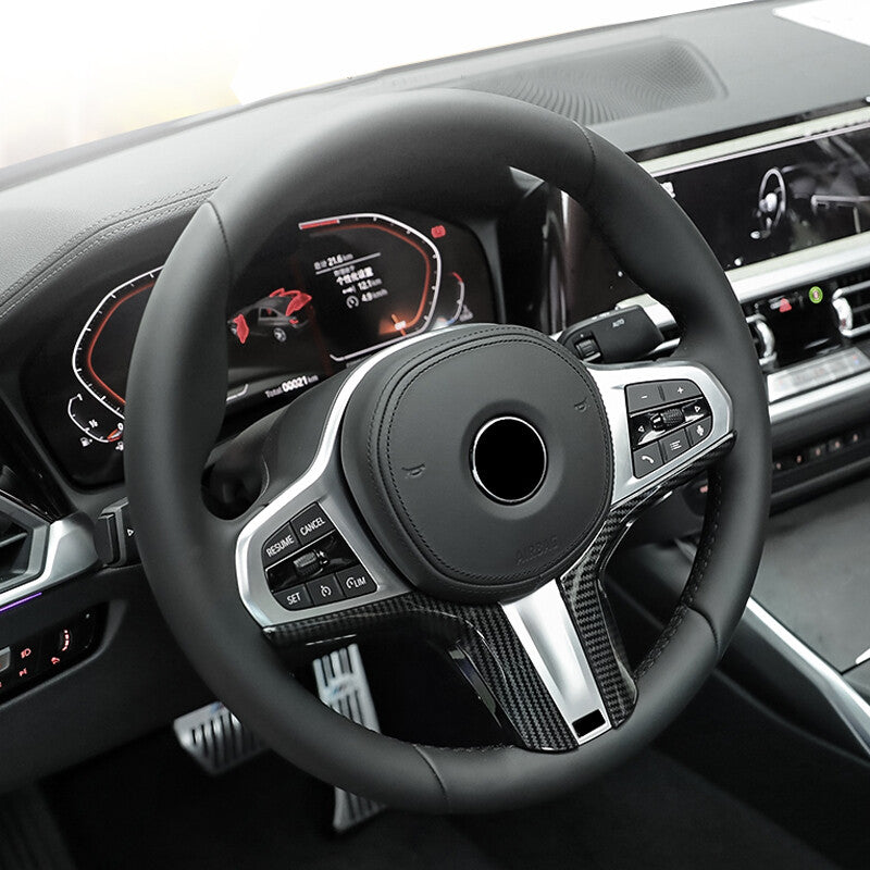 for BMW 3 Series G20 2019 2020 Carbon Look Steering Wheel Decoration Cover Trim