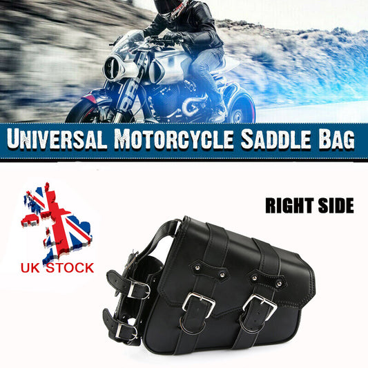 W/cup holder Front Side Saddle Bags Motorcycle Tools Bag Luggage Saddle PU Black