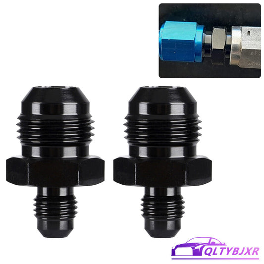 2Pcs 4AN to 8AN Male Flare Coupler Union Straight Fuel Hose Adapter Fitting Blk