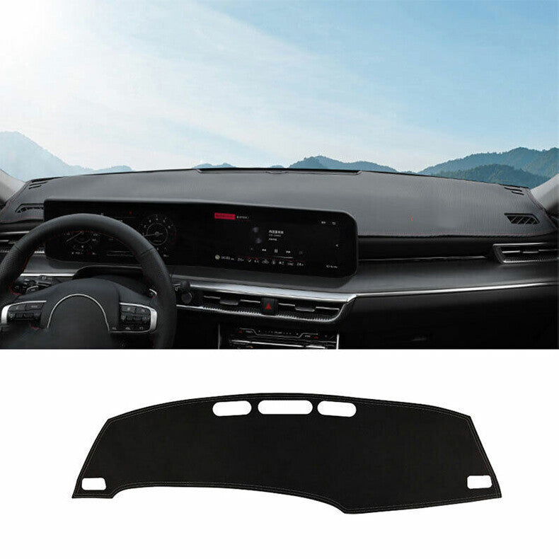 for Kia K5 2021-2023 Leather Black Dash Mat Dashboard Cover Pad Sun Shade Carpet