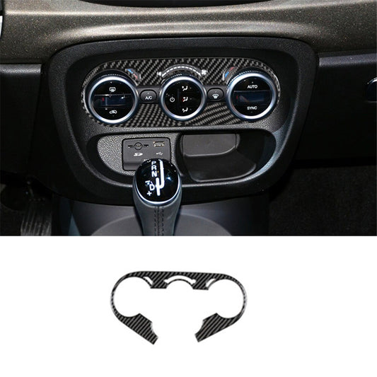 Carbon Fiber Interior Climate Control Panel Cover Trim for Fiat 500L 2014-2017