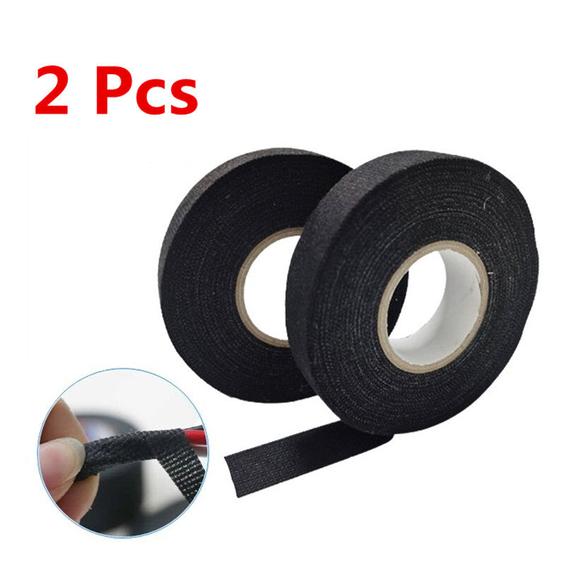 2P Black Car Cable Heat Resistant Flame Tape Adhesive Cloth Electrical Heat Tape