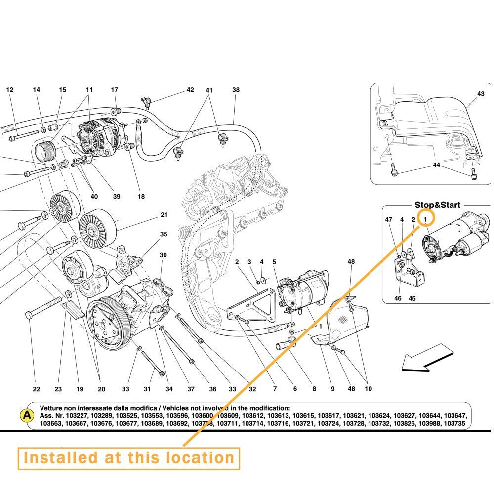 Suitable for Ferrari California Starter Motor Equipment Manufacturer: 252087