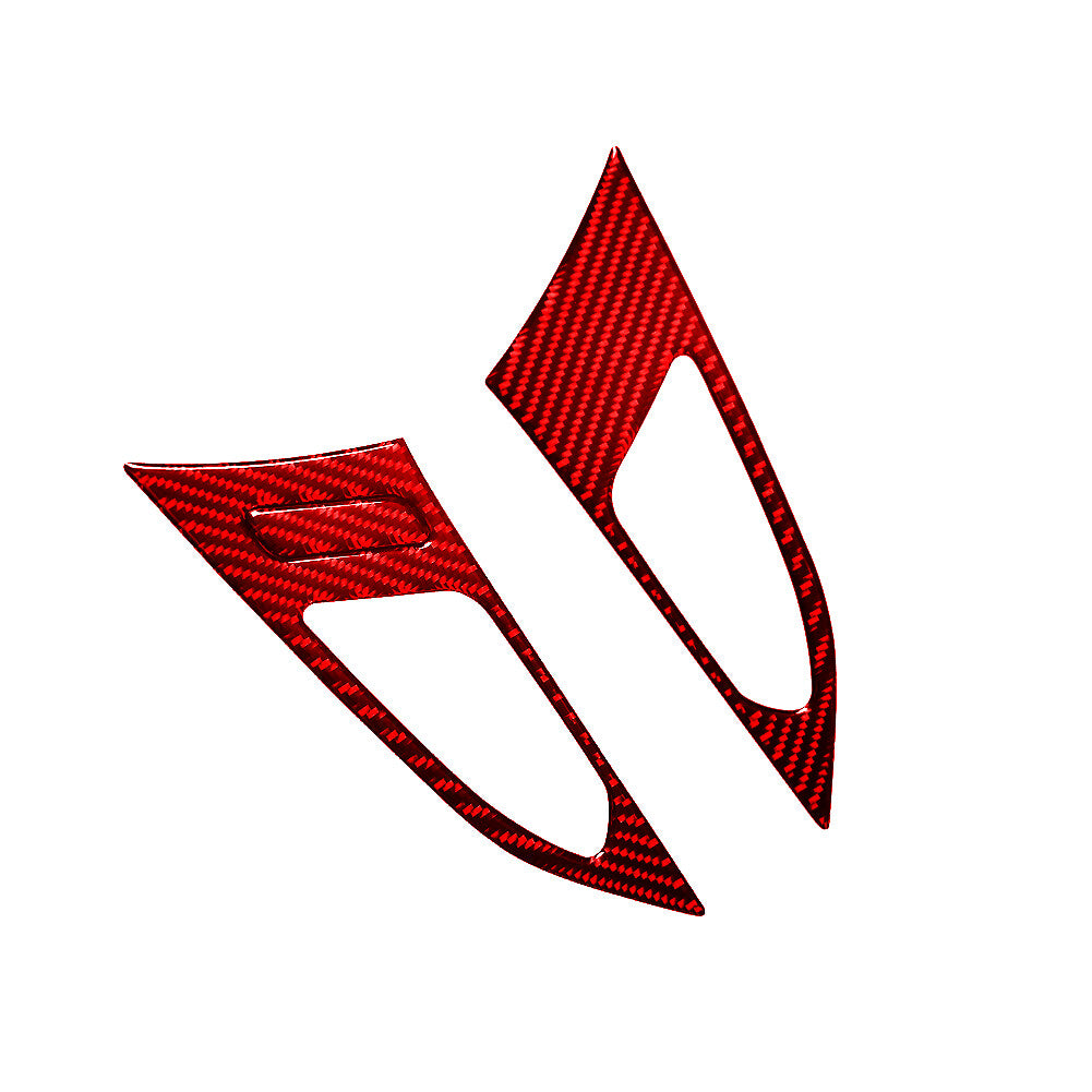 3X Front Door Handle Trim Cover Carbon Fiber for CADILLAC CTS SPORT 2008-UP Red