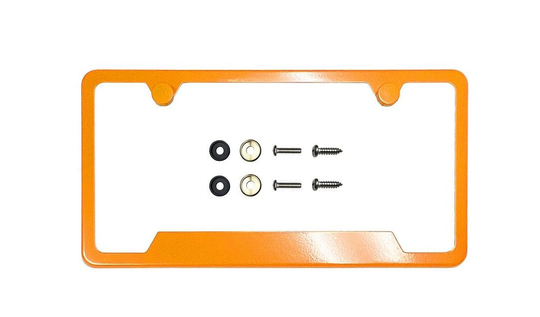 1 piece car license plate frame cover, front cover, rear trunk, orange, suitable for Nissan