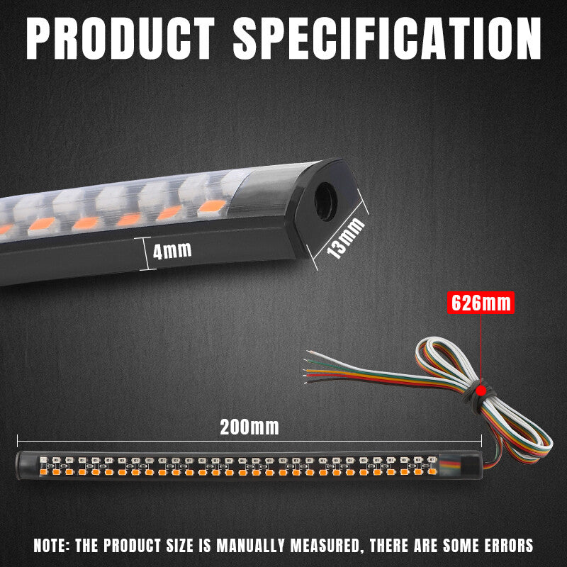 2 ¡Á Flexible LED Strip Motorcycle Brake Turn Signals Running Tail Light 48LED