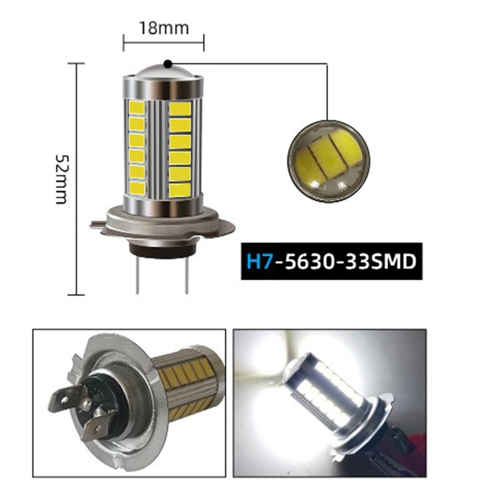 1-pack of motorcycle LED headlights and car LED fog lights, 33SMD H4/H7/H1/H3, super bright.