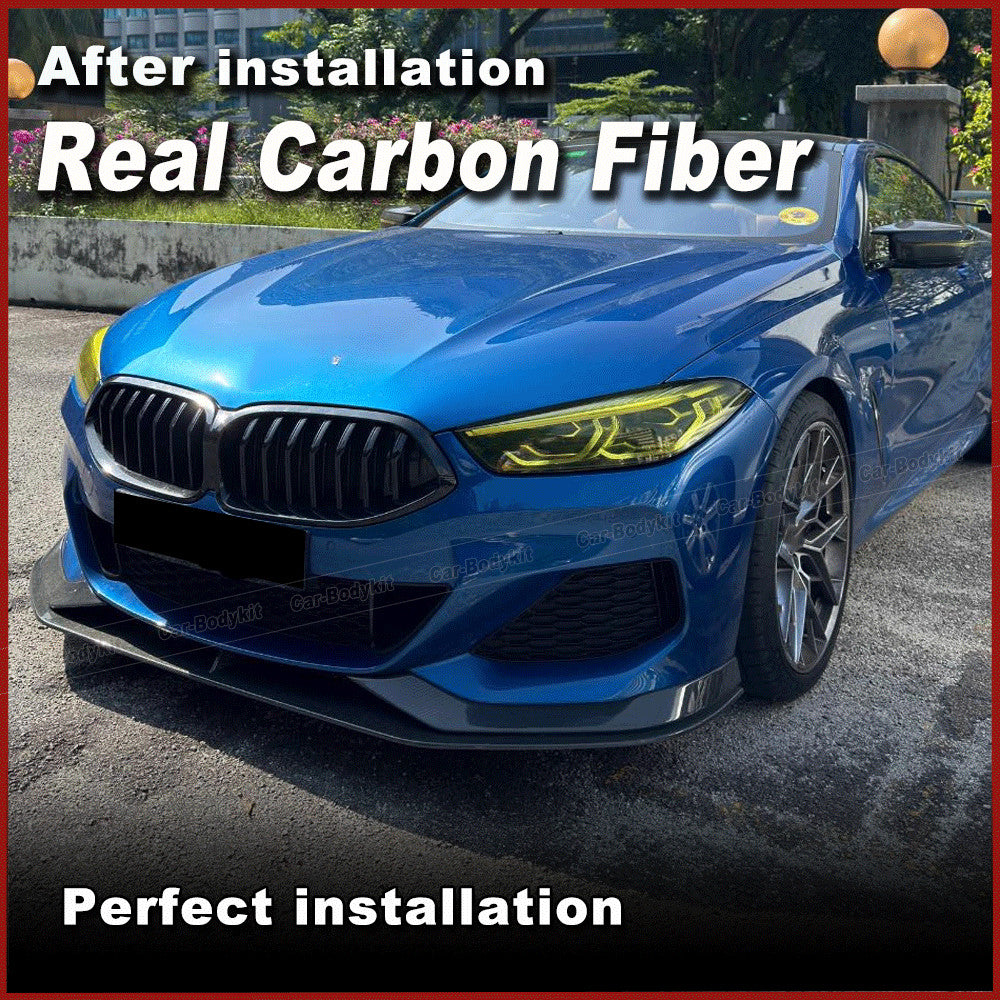 for BMW 8 Series G14 G15 G16 18-23 REAL Carbon Front Bumper Spoiler Lip Splitter