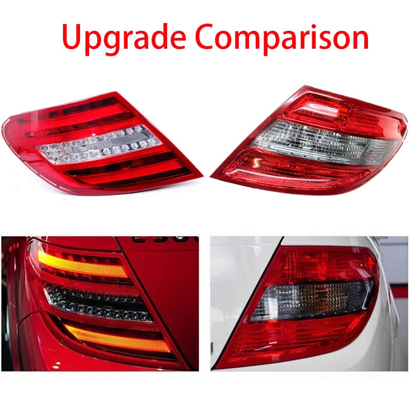 A pair of LED taillights are available for Mercedes-Benz W204 2007-2010 models upgraded to 2011-2014 C-Class models.