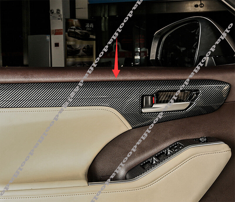for Toyota Highlander 2020-2023 Carbon Fiber Inner Door bowl Molding Cover Trim