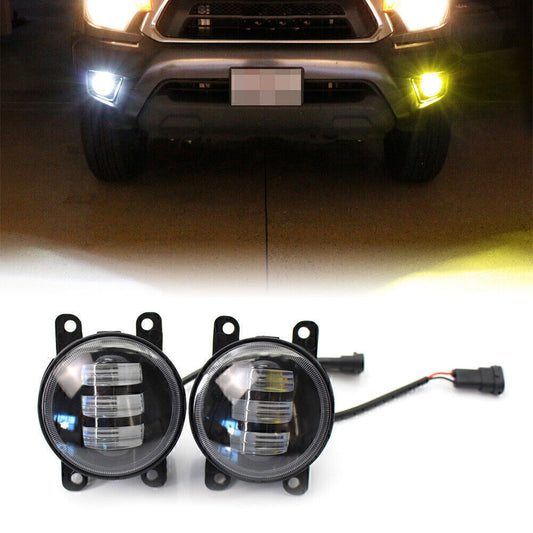 2pcs Dual Color White/Yellow LED Fog Light Kit Fit for Honda for Nissan for Subaru for Ford