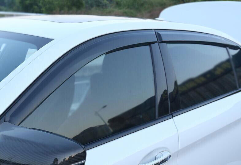 for Bmw 5 Series 2018-23 Black Window Door Visors Sun Rain Guard Vent Protectors