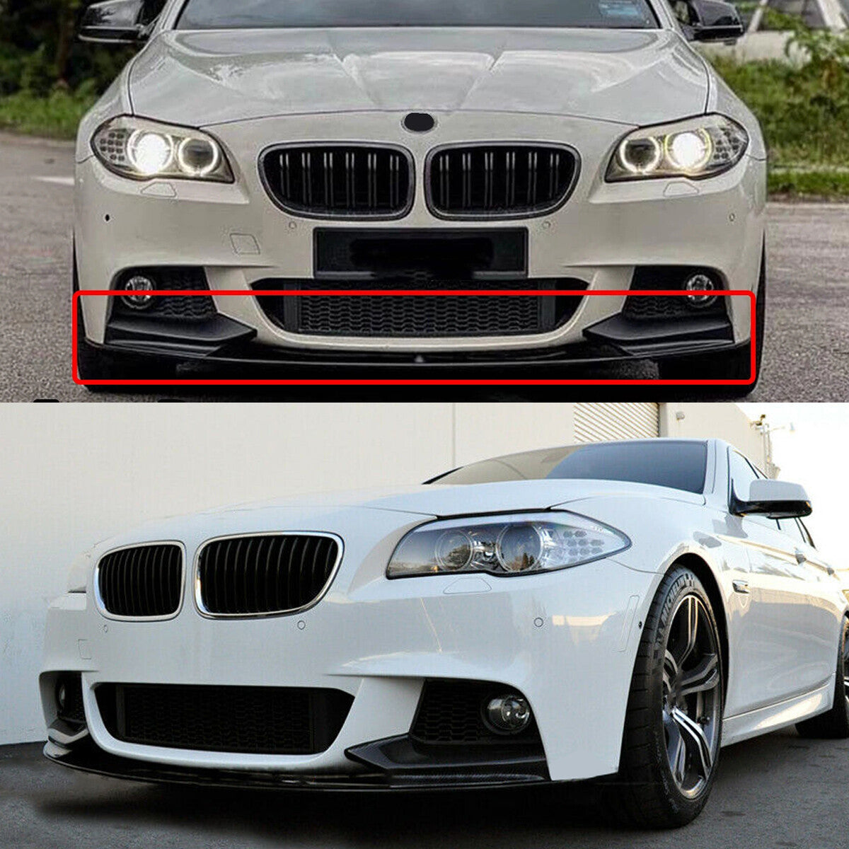 Front Bumper Spoiler Lip Gloss Black For 2017-2020 for BMW G30 M Sport Performance