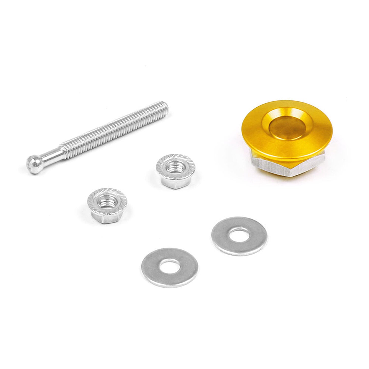 2PCS Alum Bumper Quick Release Fasteners for Car Trunk Fender Hatch Lid Yellow