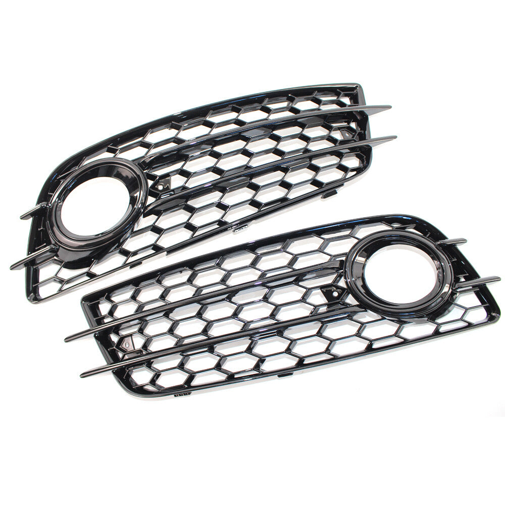 2x Front Fog Light Lamp Cover Grille Cap for Audi A4 B8 S-Line S4 2008-2012