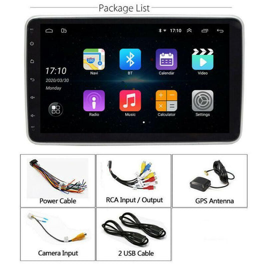 Single DIN Android 10.1 9 Car Radio GPS Player Bluetooth 2+32G Rotatable Screen