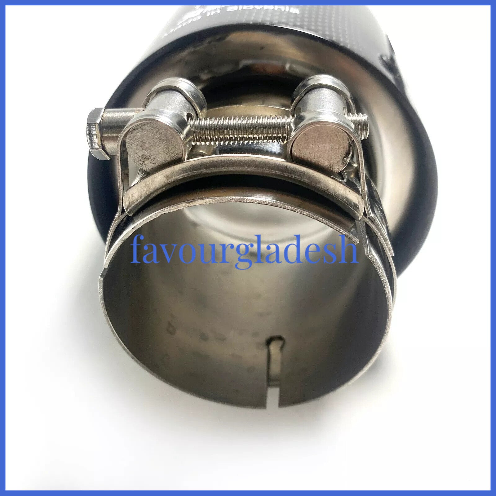 1 X IN 2.0 51MM OUT: 4.5 114MM Akrapovic Glossy Carbon Fiber Pipe Exhaust Tip