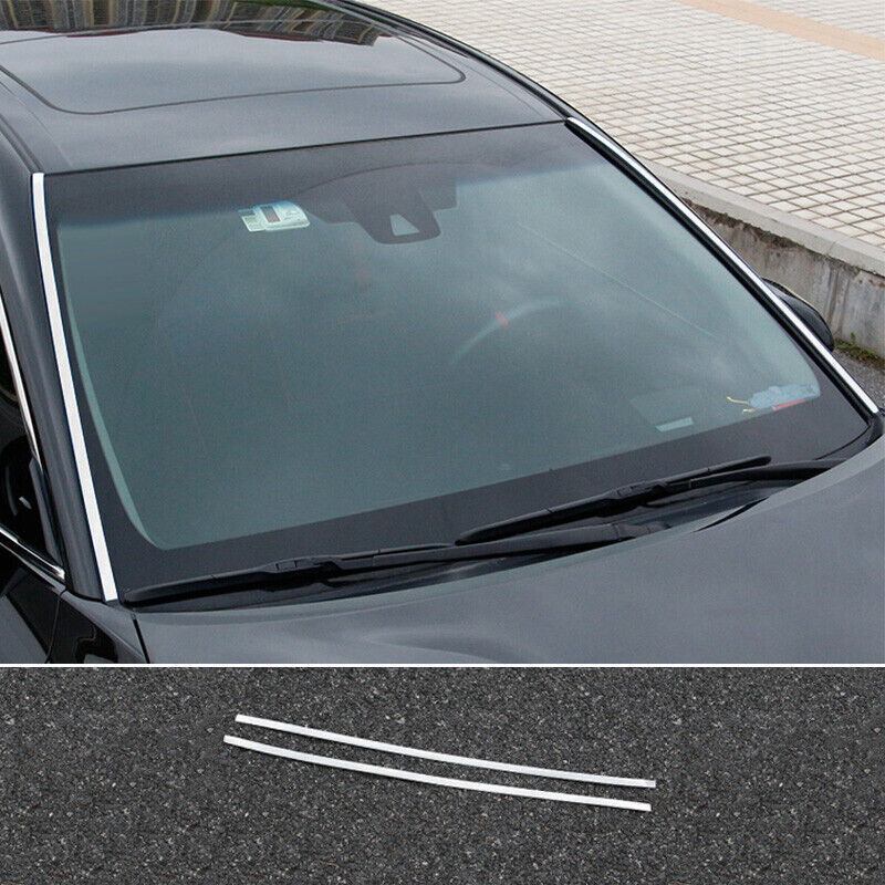 2x for Toyota for Camry 2018-2023 Chrome Stainless Front Windshield Side Strip Trim