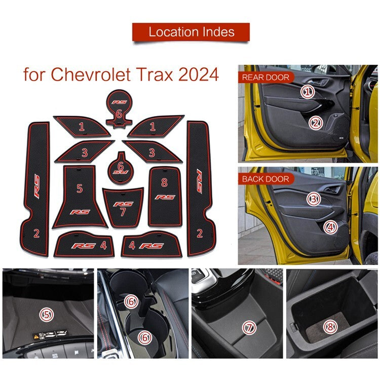 for Chevy for Chevrolet Trax 2024 2025 RS Anti-Slip Gate Slot Mat Cup Coaster