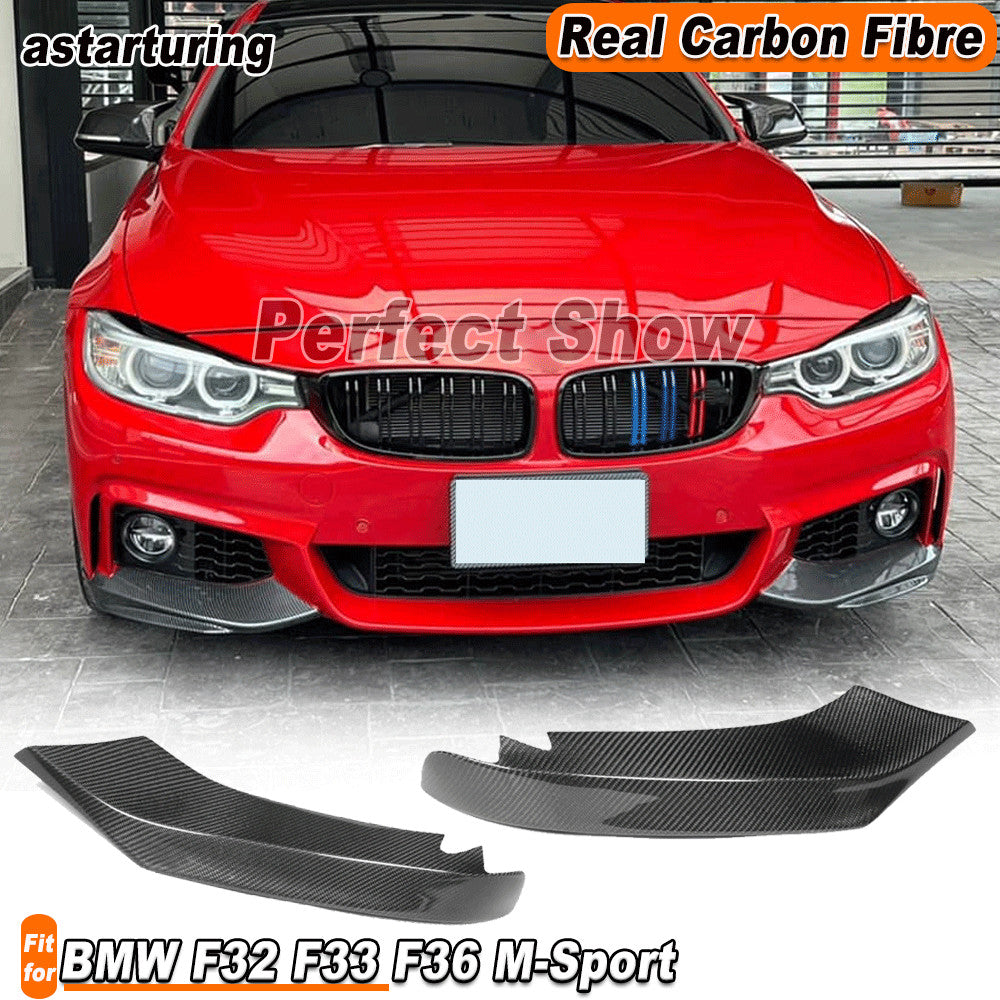 REAL Carbon Front Bumper Splitters Flaps Fit for BMW F32 F33 F36 M-Sport 2014-17