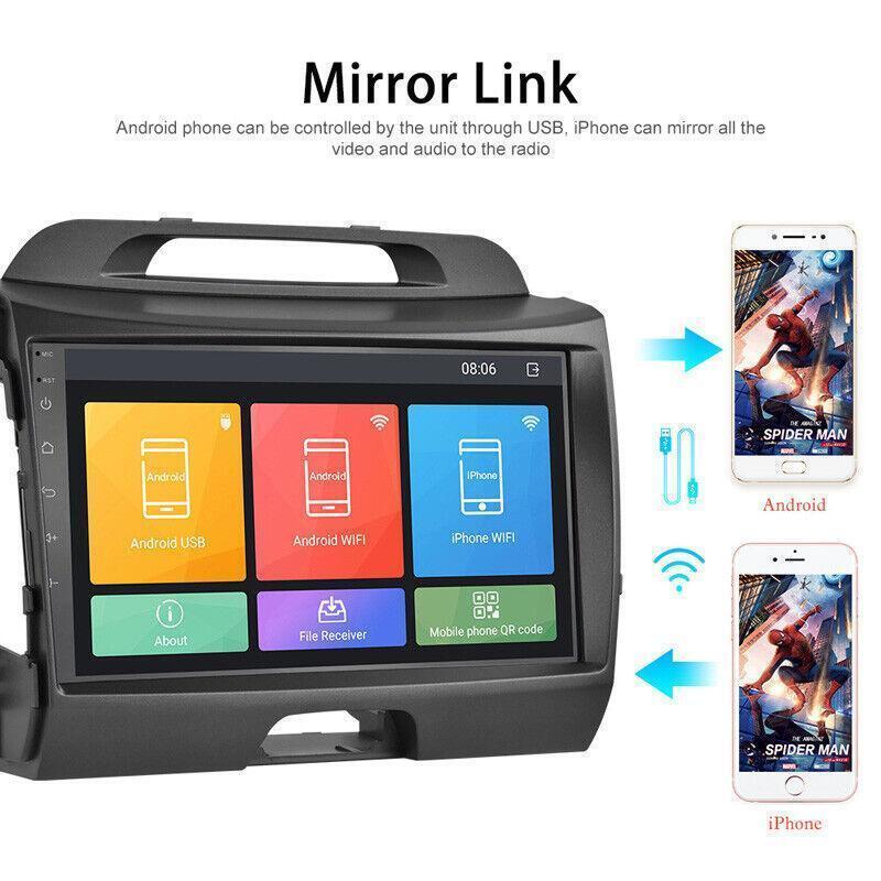 9 2Din Car Stereo Radio 2+32GB Carplay Android GPS Fit for Kia Sportage 2011-16