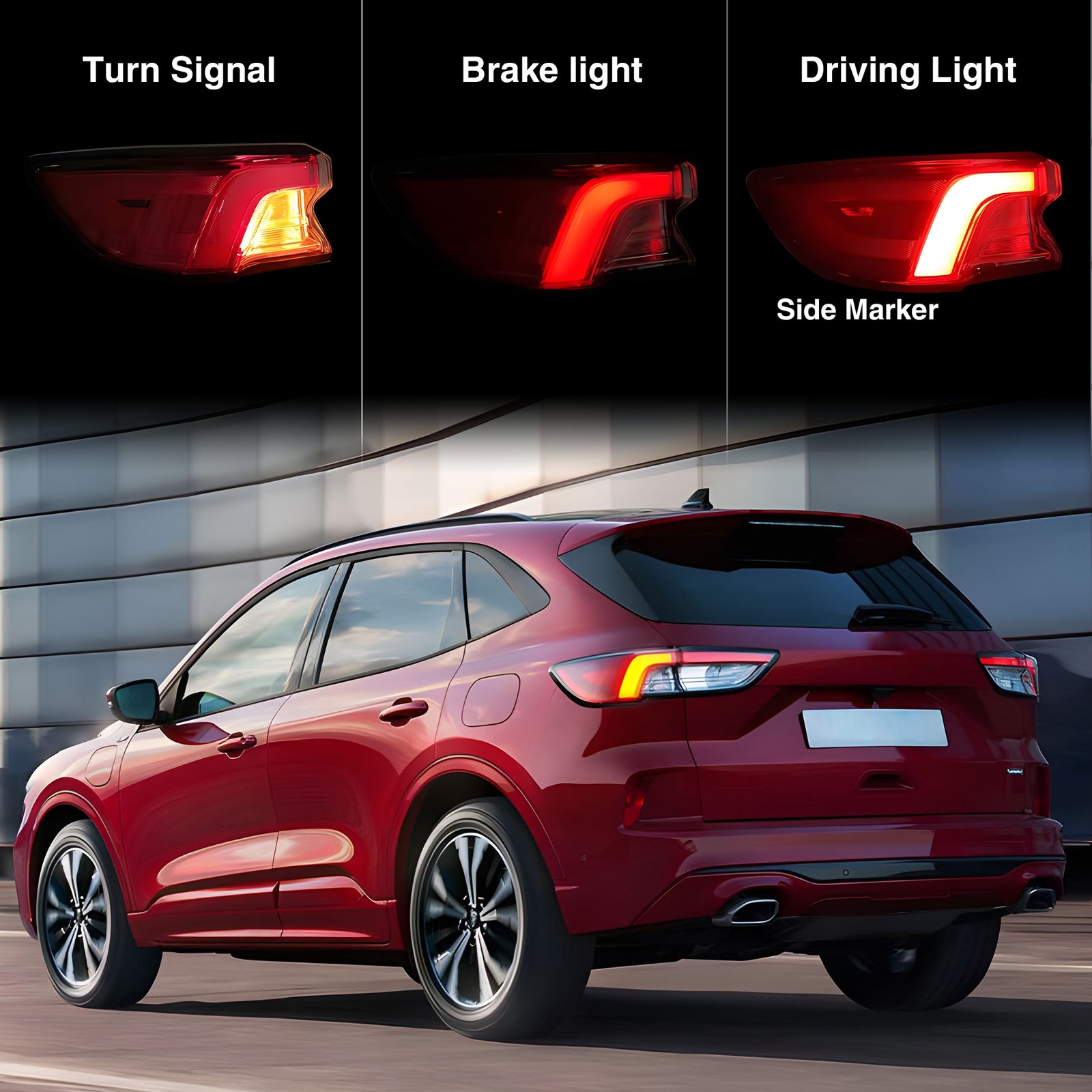Left Driver Outer Tail Light Assembly Brake Lamp for Ford Escape 2020 2021 2022