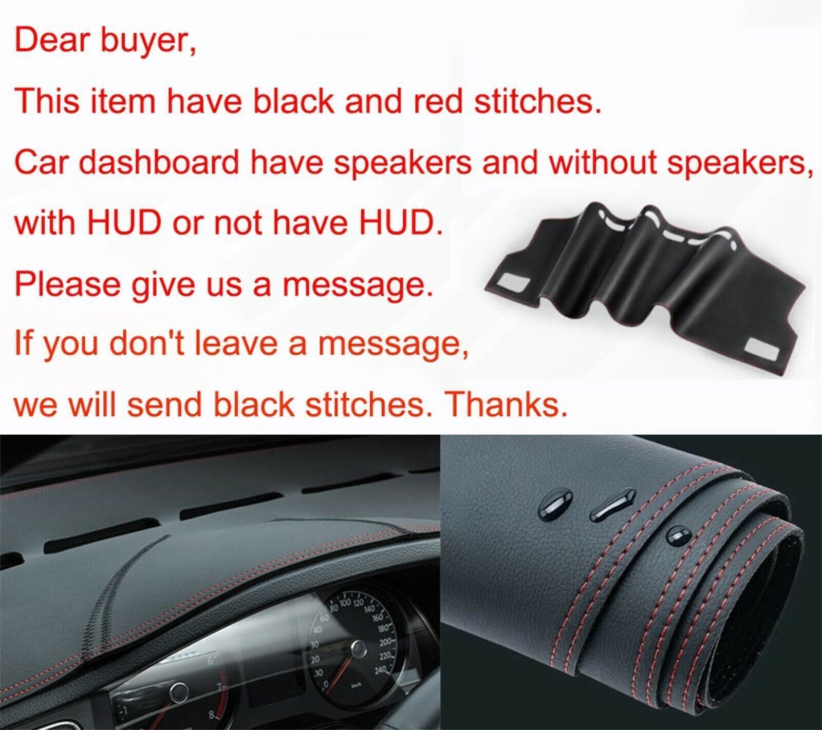 1X PU leather Dashboard Dash Mat Non-slip DashMat Shade for Cadillac CT4 2020-23