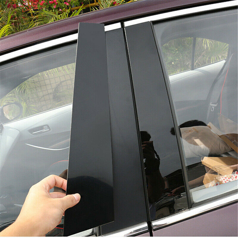 for Honda Odyssey 2005-10 Piano Black Pillar Post Door Window Molding Strip Trim