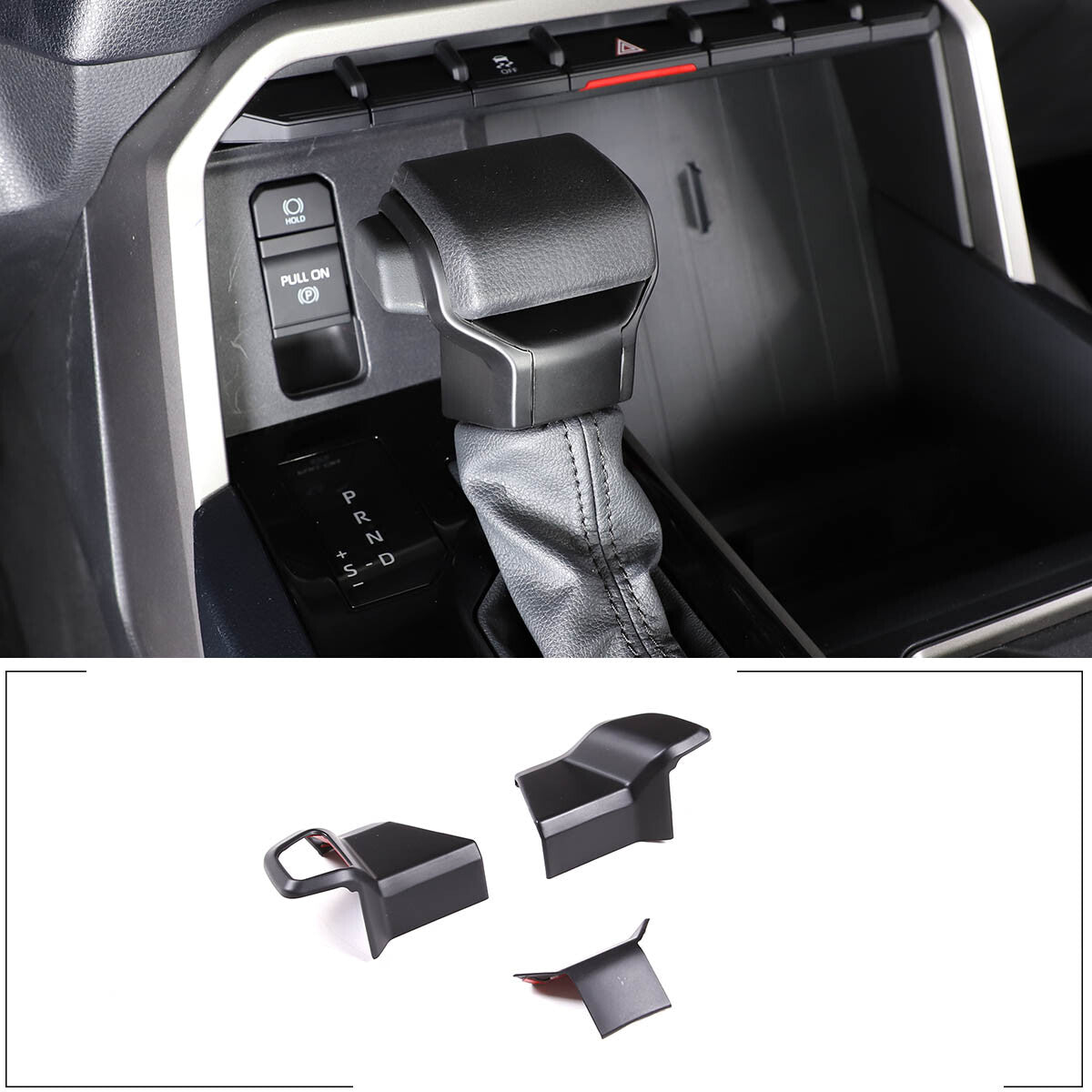 ABS matte black armrest box storage tray cover trim for Toyota Tendera 2022-2024
