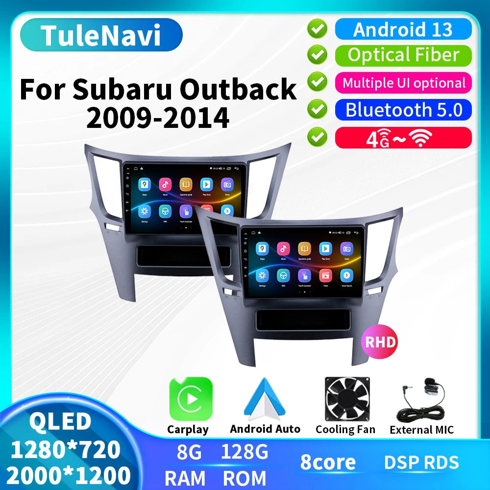 for Subaru Outback 2009-2014 GPS Android CarPlay Car Radio Multimedia Player DSP