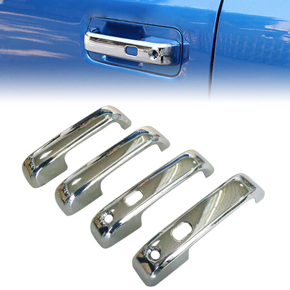 4X Door Handle Chrome Cover w/ for Smart Keyhole for 2015-2019 18 for Ford F-150