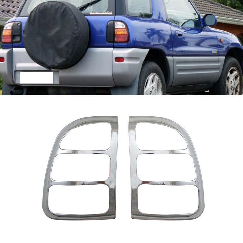 Rear taillight decorative frame cover chrome Pair for Toyota RAV4 1998-2000