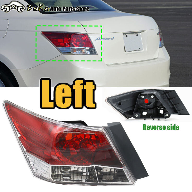 1 piece for 2008-2012 for Honda Accord 4-door sedan taillight, left passenger side.