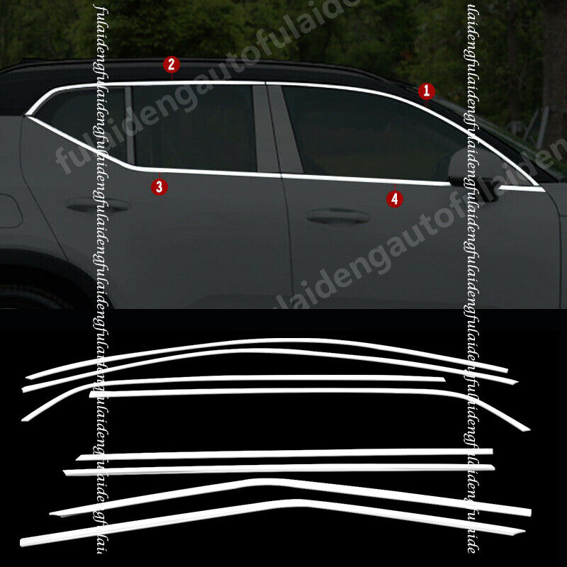 for Volvo XC40 2018-2024 Stainless Car Door Window Sill Trim Molding Cover trim