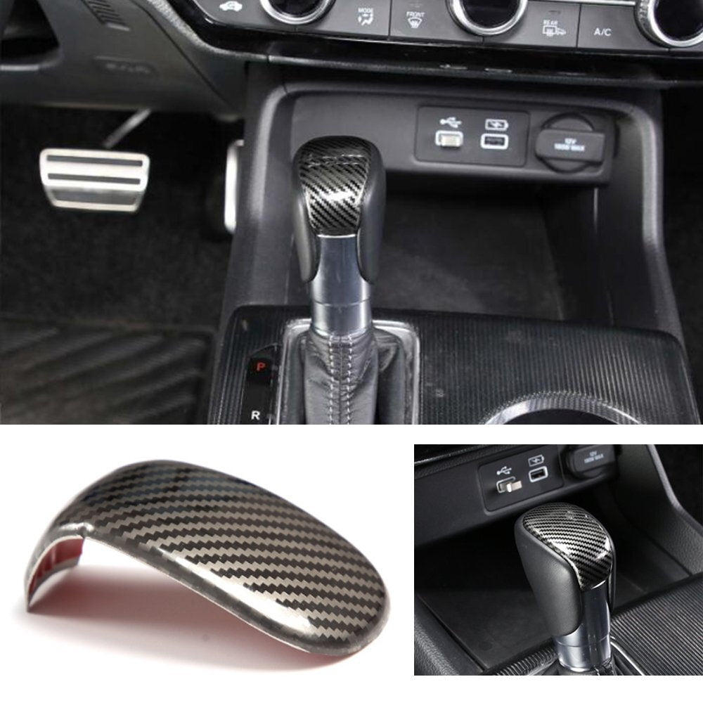 Carbon Fiber Steel Gear Shift Knob Cover Trim Kit for Honda for Civic 11th 2022 2023