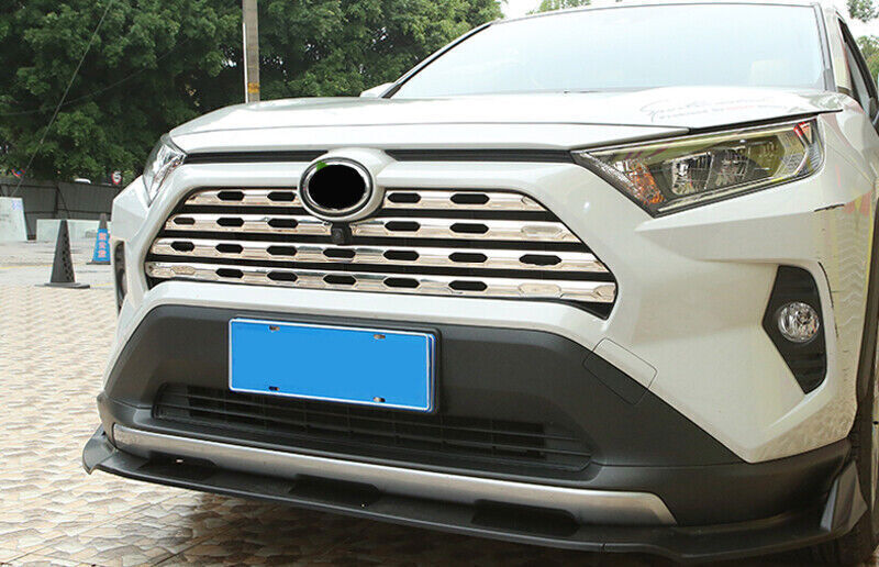 6p Fit For 2019-2023 for Toyota RAV4 Stainless Chrome Front Center Grille Cover Trim