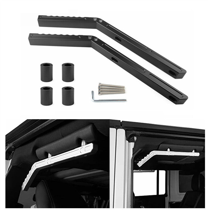 Black rear grip handlebar aluminum, compatible with for Jeep for Wrangler JK 07-18