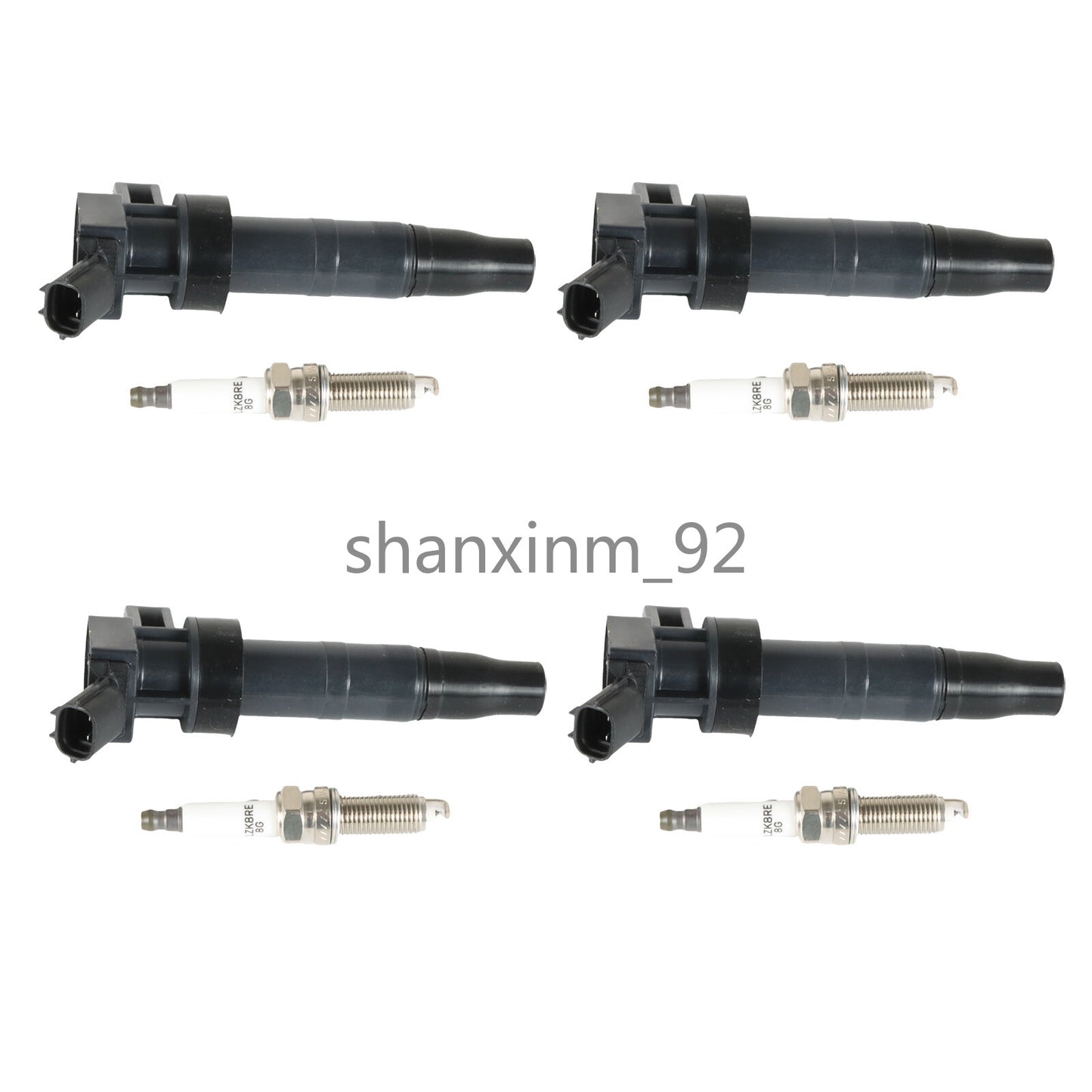 4 Ignition Coils and 4 Spark Plugs for 2013 2014 2015 for Hyundai Santa UF647 New