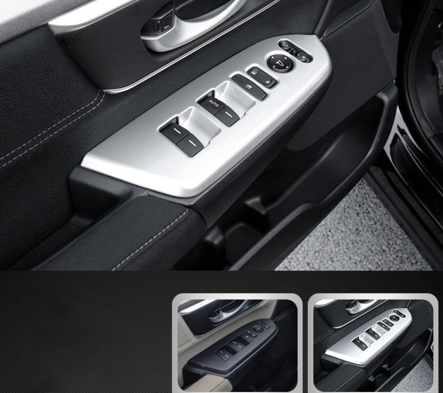 Glass Window Lifting Lock Panel Trim for Honda CRV CR-V 17-2022 Matte Silver 4X