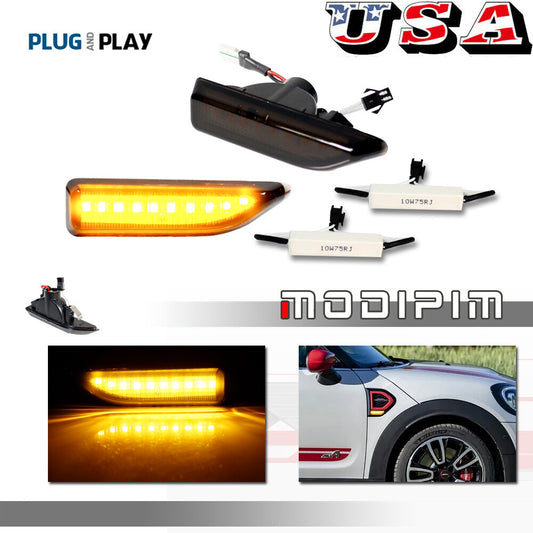 Amber LED front marker indicator lights are suitable for 2017 and later for Mini Cooper Countryman models.