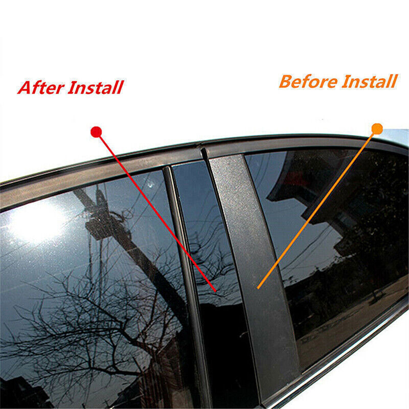 Piano Black Pillar Posts Door Window Molding Strip Trim for Honda Accord 03-2007