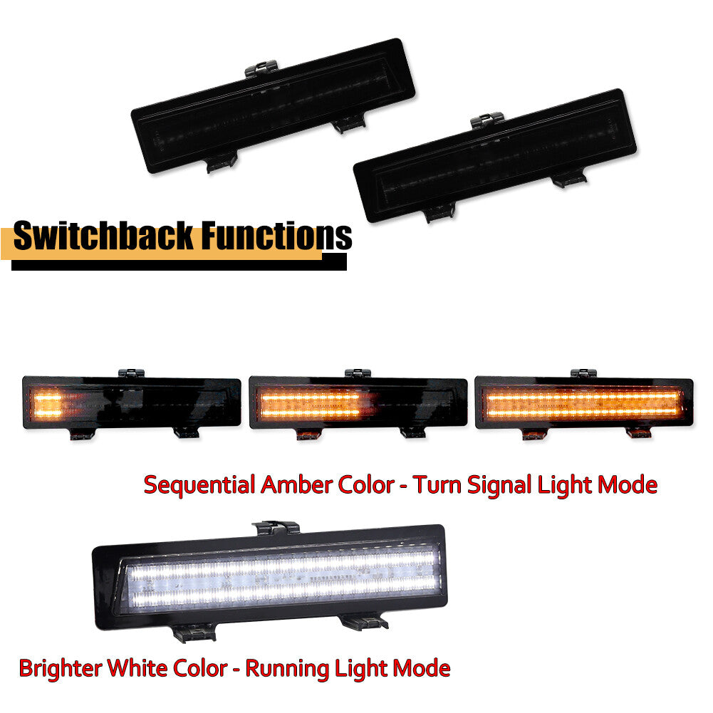 Smoke White DRL Sequential Amber LED Signal Lights for Chevrolet Monte Carlo SS-81-88