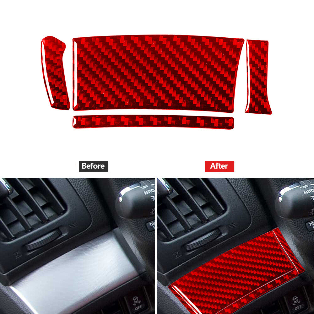 Red Carbon Fiber Steering Wheel Left Side Cover Trim for Infiniti G37 2010-2013