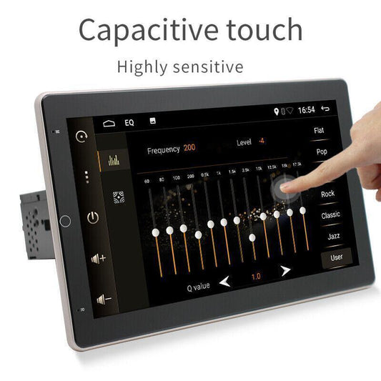 1DIN Rotatable 10.1 Android 9.1 4-core Car Stereo Radio Player GPS Nav 4K Video